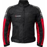 Venom Dynamic Kırmızı - Gri CE Korumalı 4 Mevsim Motorcu Montu Dayanıklı Tekstil Yapı ile XL