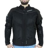 Venom Rock Cordura Erkek Motosiklet Ceketi Fileli Yazlık Motorcu Montu - 2XL - Siyah