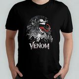 Venom Spider-Man Unisex %100 Pamuklu Bisiklet Yaka T-Shirt Model 1 - Siyah - XL