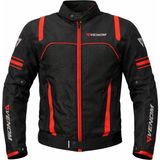 Venom Spin Yazlık Siyah Kırmızı Motosiklet Montu (Kalıplar Dardır Bir Beden Büyük Alınız) - 4XL - Kırmızı - Siyah