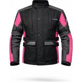Venom Tourex Gri Siyah Pembe Su Geçirmez Kadın Motosiklet Montu (Kalıplar Dardır) - XS - Pembe - Siyah