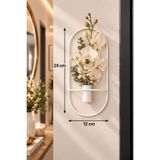 VENON 1 ADET ✨ 12 X 24 BEYAZ ✨ MİNİ BOY Elips Mini Boy Kapı Girişi Duvar Çiçeklik Metal Çiçeklik Metal Tablo Hol Antre Balkon Teras Çiçek Tutucu Duvar Süsü Saksılık Yapay Çiçek Duvar Vazosu Duvar Dekoru
