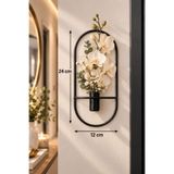 VENON 1 ADET ✨ 12 X 24 SİYAH ✨ MİNİ BOY Elips Mini Boy Kapı Girişi Duvar Çiçeklik Metal Çiçeklik Metal Tablo Hol Antre Balkon Teras Çiçek Tutucu Duvar Süsü Saksılık Yapay Çiçek Duvar Vazosu Duvar Dekoru