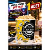 VENON 1 Adet 🍿 2200 ML 🍿Mısır Kovası Cips Kovası Popcorn Kasesi Plastik Kırılmaz Kova Patlamış Mısır🍿 Patlamış Mısır Kovası 2200 ML Sinema Tipi Popcorn Kovası📏 17,5 cm x 14,5 cm