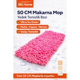 VENON 1 Adet 🟣 50 Cm Makarna Mop 🟣 Mikrofiber Yedek Paspas Temizlik Bezleri Standart Tüm Modellere