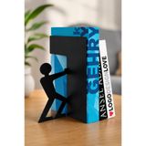 VENON 1 Adet Adam Kitap Tutucu Siyah Dekoratif Kitap Desteği Kitaplık Düzenleyici ADAM MODEL Dekoratif Kitap Desteği Masaüstü Kitaplık Düzenleyici Raf Kitap Dayanağı Ofis Ev Çalışma Masası Kitap Stoperi