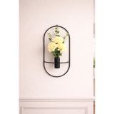 VENON 1 Adet Elips Çiçeklik Modern Dekoratif Metal Duvar Çiçeklik 20 x 40 Salon Dekorasyon