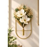 VENON 1 ADET ELİPS ESKİTME || Çiçeklik Modern Dekoratif Metal Duvar Çiçeklik 20 x 40 Salon Dekorasyon Duvar Süsü || METAL || Saat Yanı Dekorasyon Çiçek Tutucu Duvar Süsü Saksılık Yapay Çiçek Vazosu Duvar