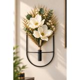 VENON 1 ADET ELİPS SİYAH || Çiçeklik Modern Dekoratif Duvar Çiçeklik 20 x 40 Salon Dekorasyon Duvar Süsü || METAL SAAT YANI || Duvar Çiçekliği Çiçek Tutucu Saksılık Yapay Çiçek Vazosu Antre Hol Ev Dekor