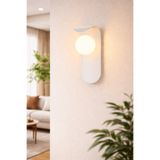 VENON 1 Adet Minimalist BEYAZ Metal Aplik Glop Beyaz Camlı Duvar Lambası Yatak Odası-Yatak Başı-Banyo ✨ Duvar Aplik Modern Aplik Cam Aplik Dekoratif Aplik E-27 Duylu Salon Aplik Metal Aplik