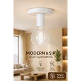 VENON 1 Adet Ricardo BEYAZ Plafonyer Oda Hol Antre Koridor Salon Aplik Banyo Otel Aydınlatma Yatak Odası AMPUL HARİÇTİR || || 12 Cm || TAVAN MONTAJLI Avize & Aplik Modelleri Tekli Avize Banyo Aydınlatma