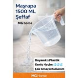 VENON 1 Adet Şeffaf Maşrapa 💧 1500 ML 💧 Plastik Su Kovası ❤️ Saplı Maşrapa Bahçe Kamp Banyo Mutfak 💧