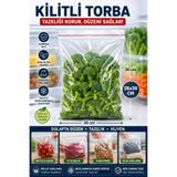VENON 10 Adet || 26x35 Kilitli Torba || Kilitli Buzdolap Poşeti 26 x 35 KİLİTLİ POŞET || Derin Dondurucu Düzen Dolap Düzen Meyve Sebze Kuruyemiş Eşya Plaj Telefon Koruyucu Çok Amaçlı Poşeti Mutfak Düzen