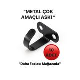 VENON 10 Adet J Model Mini Metal Askı Siyah Vidalı Banyo Mutfak Dolabı Metal Tavan Kanca Havlu Askılık