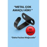 VENON 10 Adet J Model Mini Metal Askı Siyah Vidalı Mutfak Bezi Asma Askılık Bardak Mutfak Düzenleyici