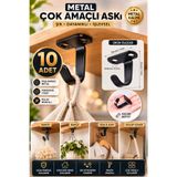 VENON 10 Adet J Model Mini Metal Askı Siyah Vidalı Mutfak Bezi Asma Askılık Bardak Mutfak Düzenleyici