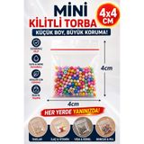 VENON 100 Adet 4x4 Cm ♥️Mini Kilitli ♥️Poşet Takı El işi Numune Koleksiyon Tohum Ambalaj Boncuk Kilitli Torba 4x4 Kilitli Poşet 4x4 Mini Poşet Tohum Boncuk İlaç Taşıma Vida