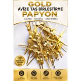 VENON 100 ADET || PİRİNÇ GOLD K16 PAPYON || Avize Bağlantı Aparatı Papyon Altın || 3.5 CM AÇIK HALİ || 🌺 14 MM OPTİGON İLE UYUMLU 🌺 KRİSTAL AVİZE TAŞI BİRLEŞTİRME Toptaş Takma Avize Yedek Malzeme