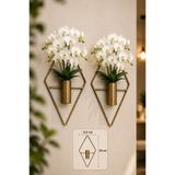 VENON 2 ADET BAKLAVA ESKİTME || 12.5 CM X 25 CM || MİNİ BOY Çiçeklik Modern Dekoratif Metal Duvar Çiçeklik Salon Dekorasyon || Antre Hol Kapı Girişi Mutfak Salon Duvar Çiçekliği || METAL || Yapay Çiçek Vazo