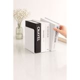 VENON 2 Adet || BEYAZ || Düz Model Metal Kitap Desteği Kitap Tutucu Dekoratif Aksesuar Kitap Ayraç Dekoratif Kitap Desteği Masaüstü Kitaplık Düzenleyici Raf Kitap Dayanağı Ofis Ev Çalışma Masası Kitap
