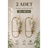 VENON 2 Adet Elips Çiçeklik Modern Dekoratif Metal Duvar Çiçeklik 20 x 40 Salon Dekorasyon || Duvar Çiçekliği Metal Duvar Vazosu Dekoratif Duvar Saksılığı Modern Duvar Dekoru ANTİK ESKİTME ||