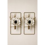 VENON 2 Adet || ESKİTME DİKDÖRTGEN || Metal Çiçeklik 20 X 40 Lüks Duvar Aksesuar Modern Dekoratif Salon Antre Çiçek Tutucu Duvar Süsü Saksılık Yapay Çiçek Duvar Vazosu Duvar Dekoru Duvar Çiçekliği Saat Yanı