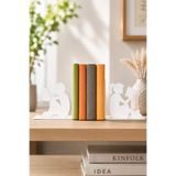VENON 2.Lİ TAKIM 📕 BEYAZ 📘 Erkek ve Kız Çocuk || Kitap Okuyan Kitap Tutucu Kitap Desteği METAL KİTAPLIK Dekoratif Kitap Desteği Masaüstü Kitaplık Düzenleyici Raf Kitap Dayanağı Ofis Ev Çalışma Masası