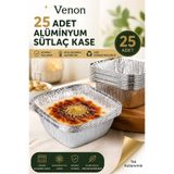 VENON 25 ADET || SÜTLAÇ KASE Alüminyum Aşure Tatlı Kabı 300 cc | Sütlaç, Muhallebi ve Meze Kabı Alüminyum Sütlaç Kase Aşure Kase FIRINA DAYANIKLI Tatlı Tabak Sütlaç Tabak ISIYA DAYANIKLI TABAK
