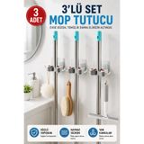 VENON 3 Adet ❤️ Mop Tutucu Çok Amaçlı Paspas ,Süpürge, Fırça Ve Mob Askısı Sap Tutucu Mutfak ve Banyo