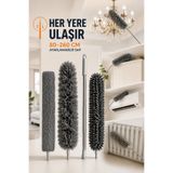 VENON 3.LÜ FULL SET ✨ 260 Cm Uzun SAPLI ✨Mikrofiber Manyetik Anti Statik Bükülebilen Toz Alma Uzayabilen Sap Teleskopik Saplı Toz Alma Makarna Başlık Tavan Dolap Üstü Avize Temizleme MİN 80 Cm MAX 260 CM