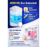 VENON ☀️ 400 ML Damla Sıvı Sabunluk 🧼 Şampuan Makinesi Duvar Tipi Şeffaf Banyo Mutfak Ev Otel İşyeri