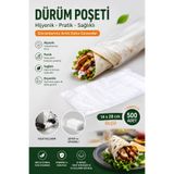 VENON 500 Adet 🥙 1 Paket Dürüm Poşeti 14x28 🥙 Şeffaf Poşet 🥙 Ambalaj Çiğköfte Sızdırmaz Dürüm Poşeti 🥙