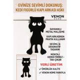 VENON Asılan Kedi Cat Metal Amerikan Kapı Arkası Askılık - Dekoratif Demir Banyo Askısı Çocuk Odası