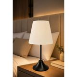 VENON COZY ABAJUR KONİK || SİYAH AYAK || KREM ŞAPKA || KABLOLU Modern Abajur Masa Lambası Dekoratif Gece Lambası Komodin Lambası Yatak Odası Aydınlatma Şık Ev Dekoru Hediyelik Konsol Üzeri Salon
