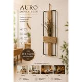 VENON Dikdörtgen Siyah 16 Cm X 45 Cm Auro Duvar Süsü Doğal Lifli Cm Duvar Dekorasyon Ürünü Otel Cafe Salon Halatlı Dekorasyon Duvar Dekoru Bohem Duvar Dekorasyon Metal Gövde