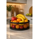VENON ELİS SİYAH || Metal Sepet 30 Cm x 15 Cm Metal Meyvelik Sebzelik Mutfak Düzenleyici Mutfak Masa Dekoratif Meyve Sepeti Masaüstü Meyvelik Tezgah Üstü Sunumluk Metal Meyve Kasesi Ekmeklik Sunumluk