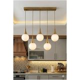 VENON Elora 5.li SIRALI ✨ ESKİTME ✨ BEYAZ GLOP CAMLI ✨ Yemek Masası Avizesi Salon Avize