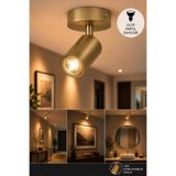VENON ESKİTME Lorex Aplik Modern LED Spot Lamba || Tavan Aydınlatma GU10 Uyumlu GÜNIŞIĞI AMPUL DAHİLDİR Hareketli Spot Aplik Tavan Armatürü Eskitme Gold Mat Kasa Yön Ayarlanabilir || DUVAR LAMBASI APLİK