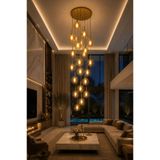 VENON FERİS 20.Lİ || ESKİTME GÖVDE || BAL GLOP CAMLI || TEPSİ ÇAP : 50 CM || MAX UZUNLUK 330 CM || Ayarlanabilir Kablo Galeri Boşluk Avizesi Merdiven Boşluk Avizesi Avize Modelleri Aydınlatma Büyük Uzun