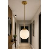 VENON Feris Tekli ESKİTME ✨ 80 Cm ✨ Beyaz Glop Camlı Yatak Başı Modern Tasarım Salon Mutfak Yatak Oda Tekli Sarkıt Avize Modelleri Camlı Tekli Avize ✨ TAVAN MONTAJLI ✨