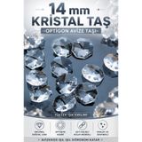 VENON HALKASIZ 50 Adet || Avize Taşı 14 Mm Kristal Avize |||| Taşı Kristal İşlenmiş Parlak Orjinal Kristal Cam ŞEFFAF KRİSTAL TAŞ AVİZE TAŞI 2 TARAF DELİKLİ KRİSTAL CAM TAŞ Avize Yedek Parçası Aplik