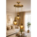VENON Kardan Adam 3lü Sarkıt Avize Eskitme Bal Glop Camlı ✨ Camlı Avize Modern Avize Modelleri Aydınlatma Tavan Aydınlatma Salon Avizesi Metal Gövde ESKİTME GÖVDE ✨ BAL GLOP CAMLI ✨ 3.LÜ
