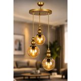 VENON Kardan Adam 3lü Sarkıt Avize Eskitme Bal Glop Camlı ✨ Camlı Avize Modern Avize Modelleri Aydınlatma Tavan Aydınlatma Salon Avizesi Metal Gövde ESKİTME GÖVDE ✨ BAL GLOP CAMLI ✨ 3.LÜ