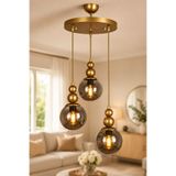 VENON Kardan Adam 3lü Sarkıt Avize ESKİTME FÜME GLOP CAMLI Salon Avizesi Mutfak Camlı Avize ✨ Modern Avize Modelleri Aydınlatma Tavan Aydınlatma Salon Avizesi Metal Gövde Tepsili Avize Sarkıt