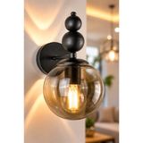 VENON Kardan Adam Aplik Duvar Aydınlatma Aplik Duylu || SİYAH GÖVDE FÜME GLOP CAMLI || PİLLİ DEĞİLDİR ✨ Duvar Aplik Modern Aplik Cam Aplik Dekoratif Aplik E-27 Duylu Salon Aplik Çift Yönlü Aplik Metal Aplik