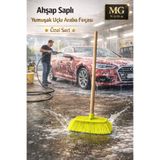 VENON Kutulu ❤️ AHŞAP SAPLI SET ❤️ Araba Yıkama Banyo Temizlik Fırçası Balkon ❤️ Yumuşak Uçlu Fırça ❤️