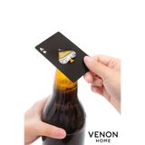 VENON Maça As Açacak Kartvizit Boyutu Cüzdan Boy Siyah Şişe Açacağı Bira Soda Meşrubat