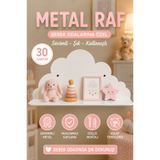 VENON METAL Bulut Desenli Çocuk Odası Duvar Rafı – Dekoratif Organizer 30 Cm Duvar Dekorasyon Antre Raf Banyo Raf Çocuk Odası Düzenleyici Bulut Şeklinde Metal Raf