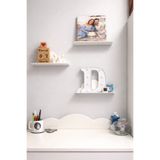 VENON METAL Bulut Desenli Çocuk Odası Duvar Rafı – Dekoratif Organizer 30 Cm Duvar Dekorasyon