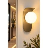 VENON MİNİMALİST APLİK ESKİTME Metal Aplik || BEYAZ GLOP CAMLI || Camlı Duvar Lambası Yatak Odası-Yatak Başı-Banyo Duvar Aplik Modern Aplik Cam Aplik Dekoratif Aplik E-27 Duylu Salon Aplik Modelleri